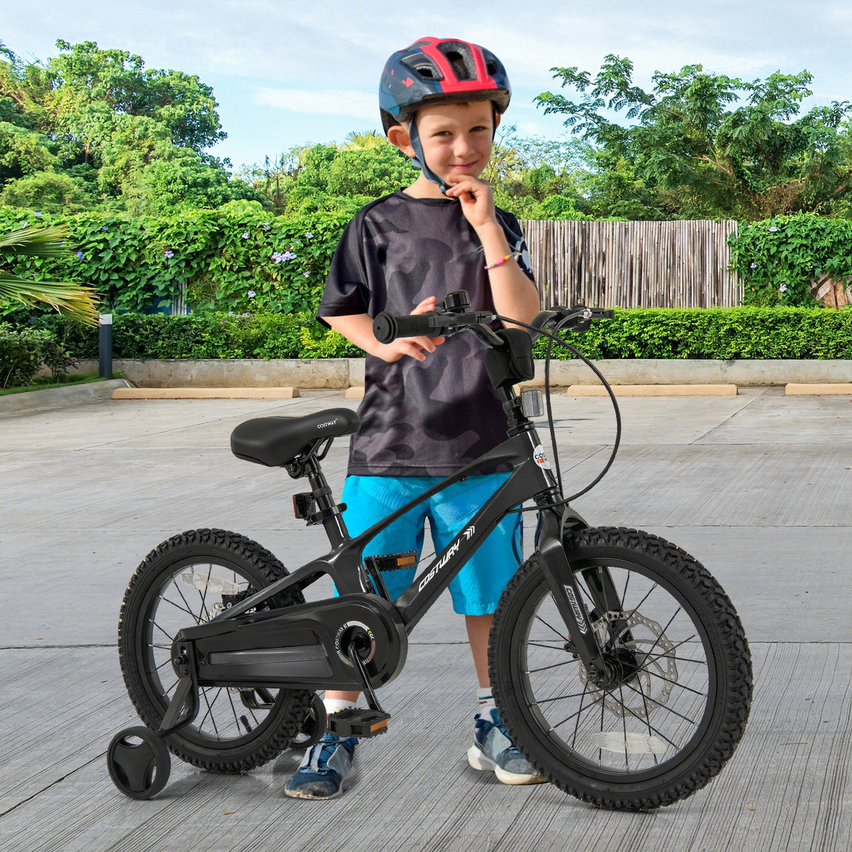 Vélo léger pour enfants de 16 pouces avec 2 roues stabilisatrices amovibles, pour les 4 à 7 ans - 16 pouces