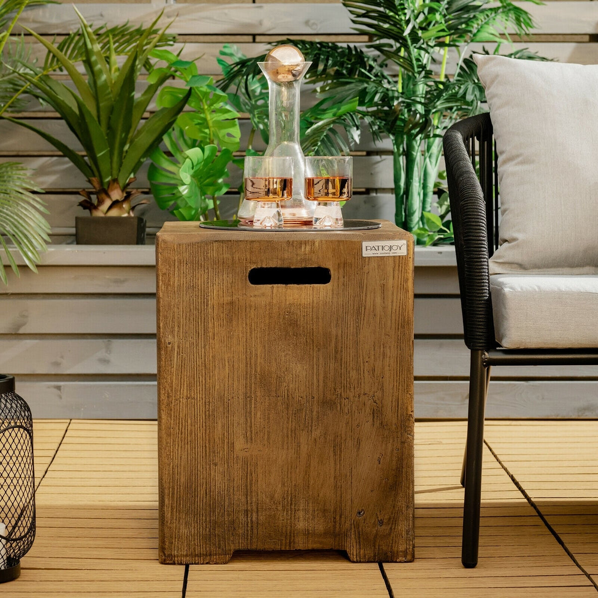 16 Inch Outdoor Hideaway Table Cover for Standard 20 LBS Propane Tank-B-Fire Pits-DECOROLALA