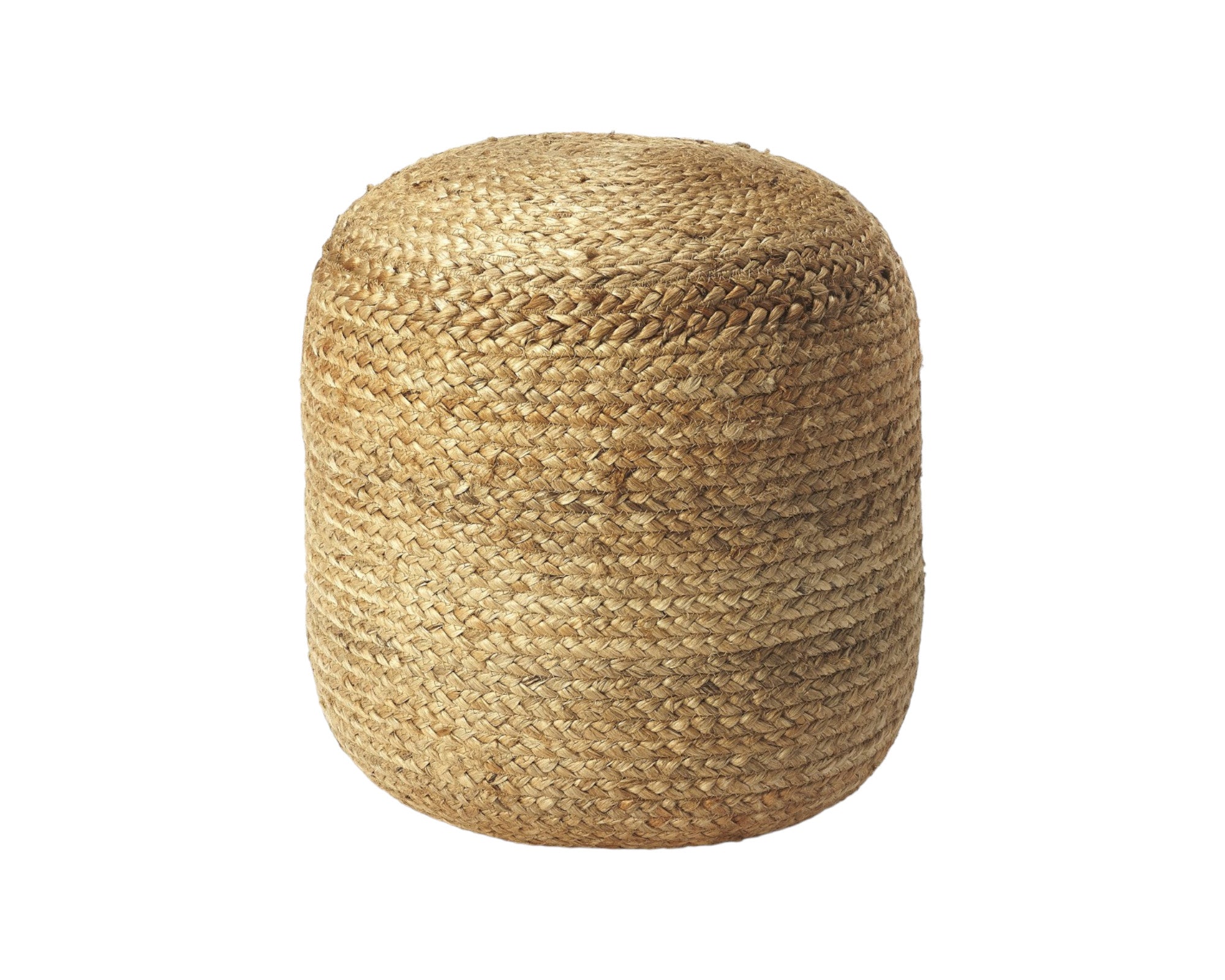 16" Jute Round Pouf Ottoman-Ottomans-DECOROLALA