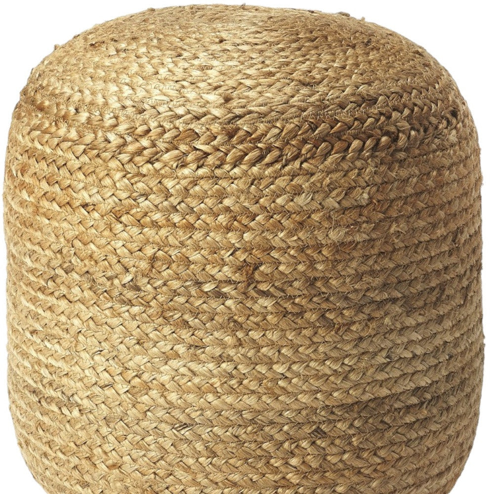 16" Jute Round Pouf Ottoman-Ottomans-DECOROLALA