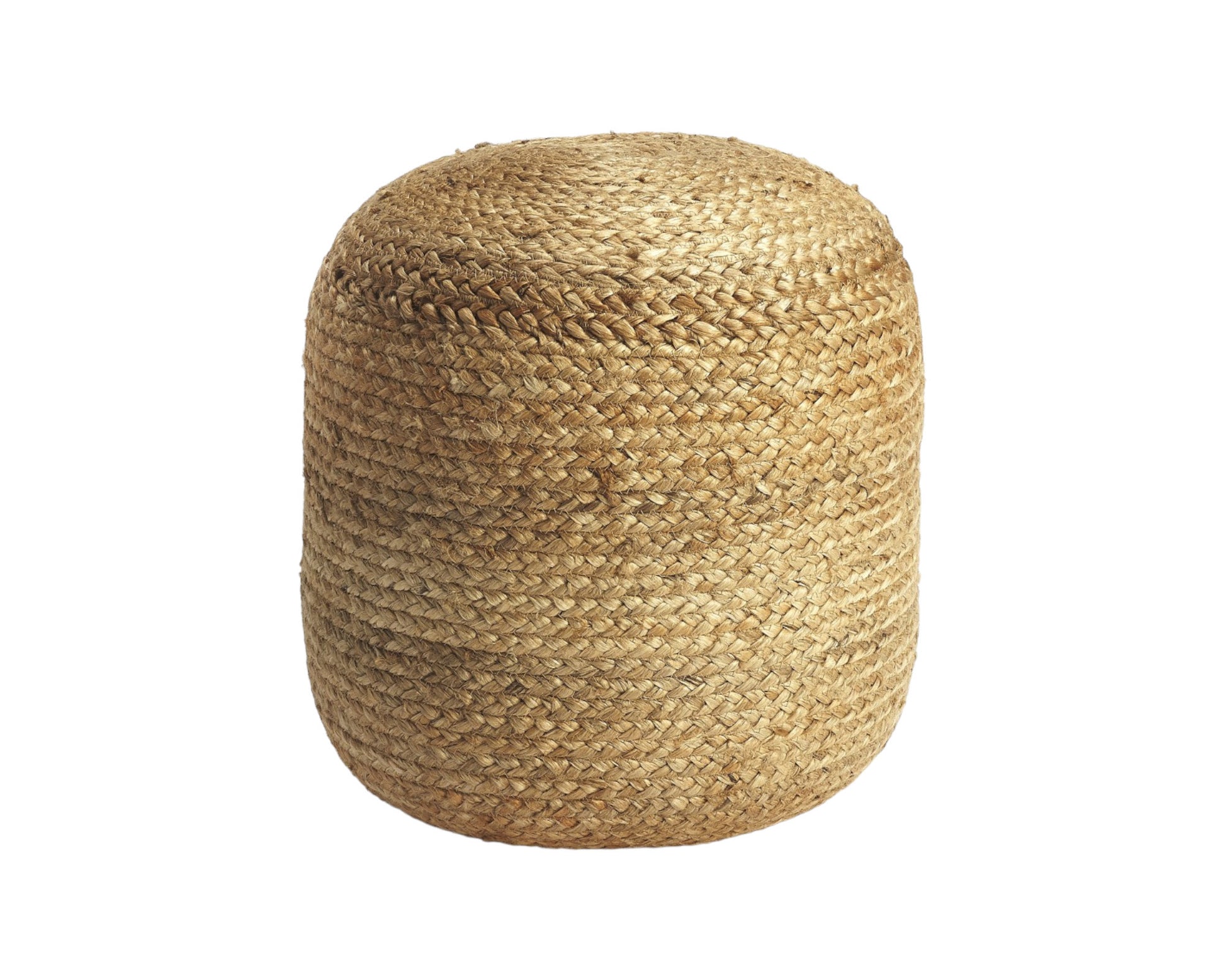 16" Jute Round Pouf Ottoman-Ottomans-DECOROLALA