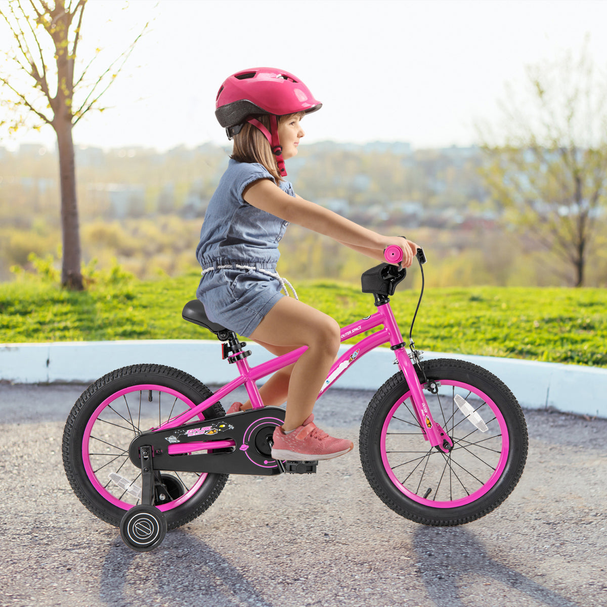 16" Kids Bike for 4-7 Years Old, Adjustable Seat with Training Wheels-Kids Bike-DECOROLALA