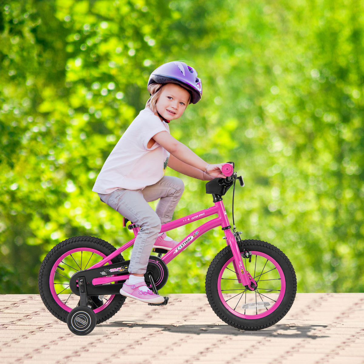 16" Kids Bike for 4-7 Years Old, Adjustable Seat with Training Wheels-Kids Bike-DECOROLALA
