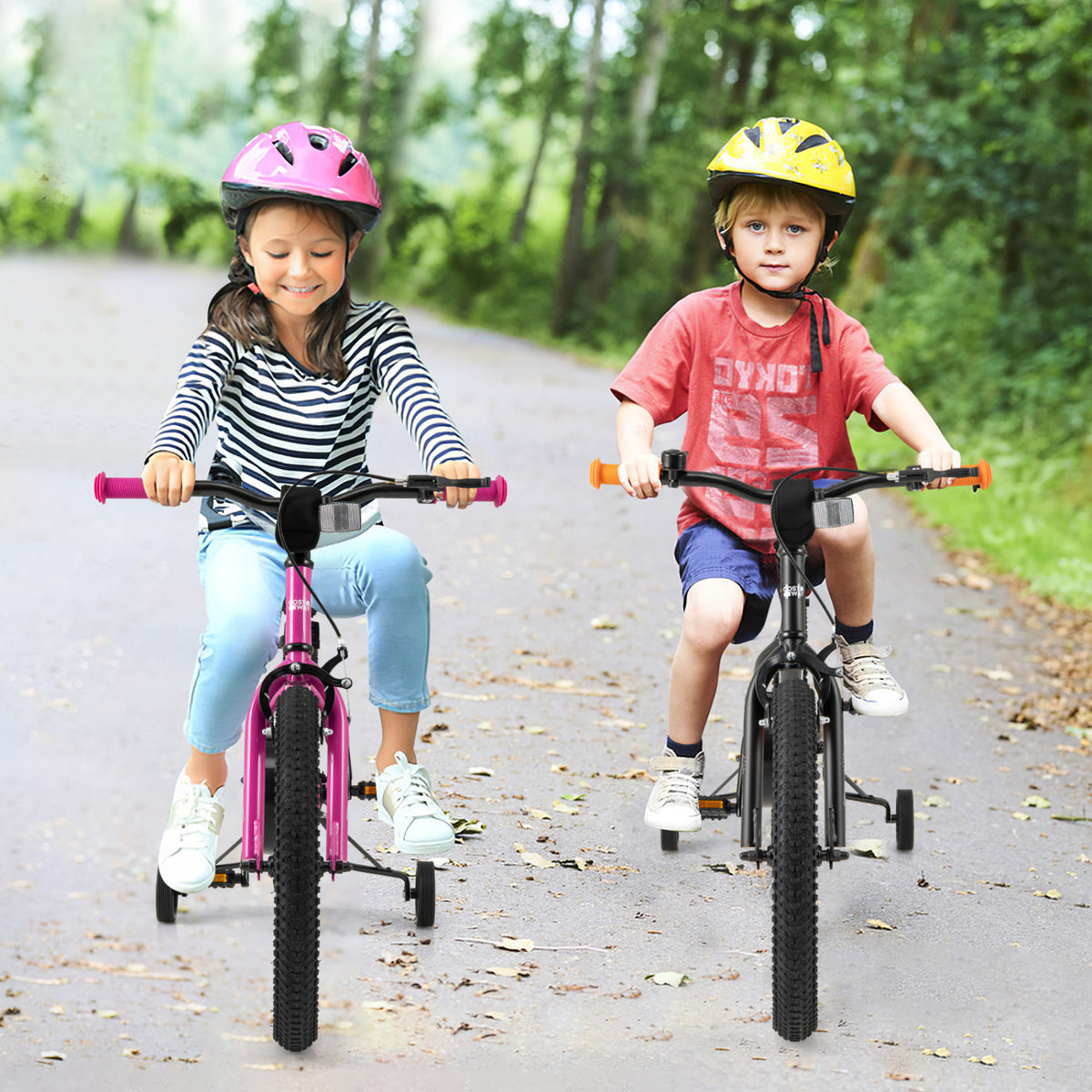 16" Kids Bike for 4-7 Years Old, Adjustable Seat with Training Wheels-Kids Bike-DECOROLALA