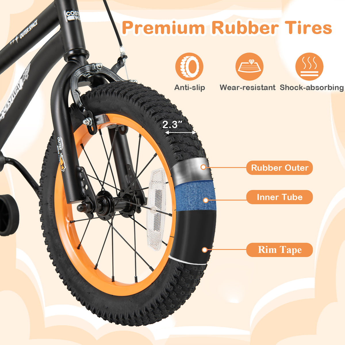 16" Kids Bike with Training Wheels, Adjustable Seat, 4-7 Years Old-Kids Bike-DECOROLALA