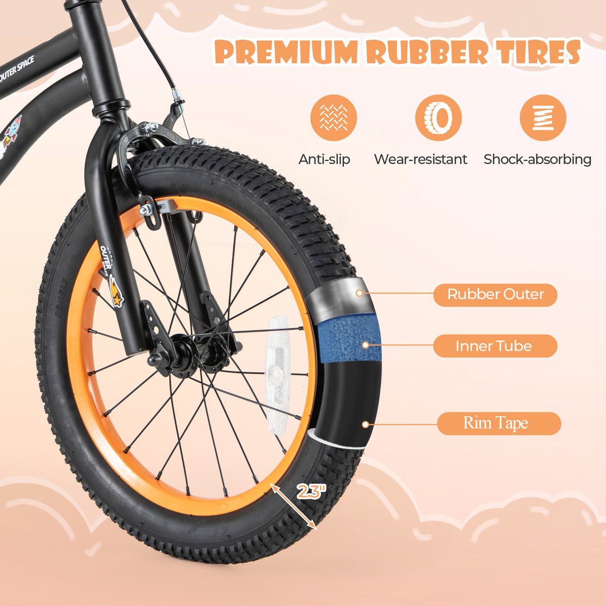 16" Kids Bike with Training Wheels, Adjustable Seat, 4-7 Years Old-Kids Bike-DECOROLALA