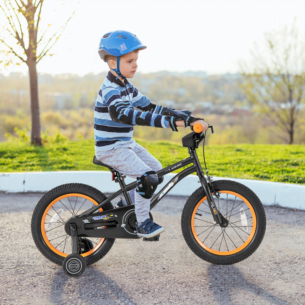 16" Kids Bike with Training Wheels, Adjustable Seat, 4-7 Years Old-Kids Bike-DECOROLALA