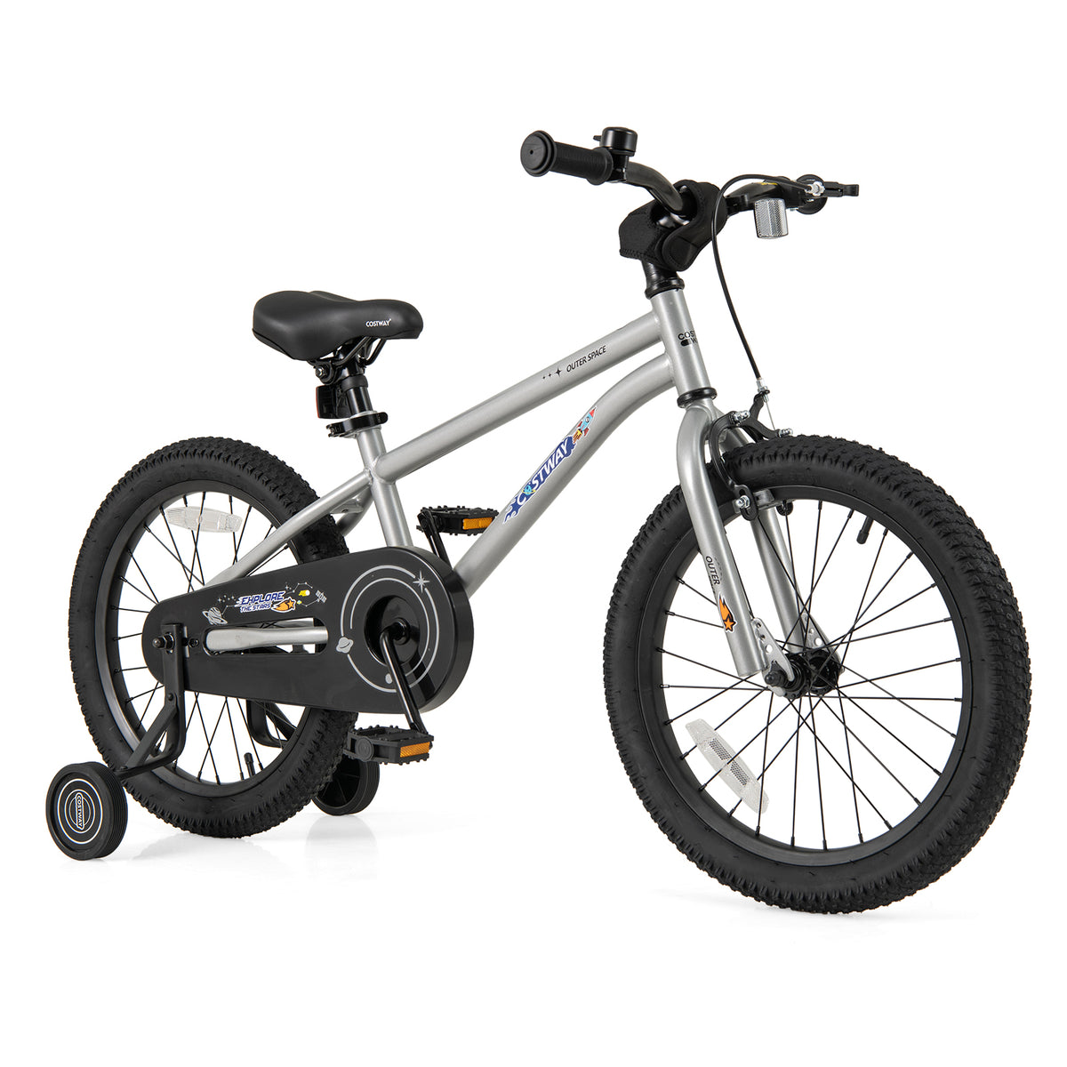 16" Kids Bike with Training Wheels, Adjustable Seat, Steel Frame-Kids Bike-DECOROLALA