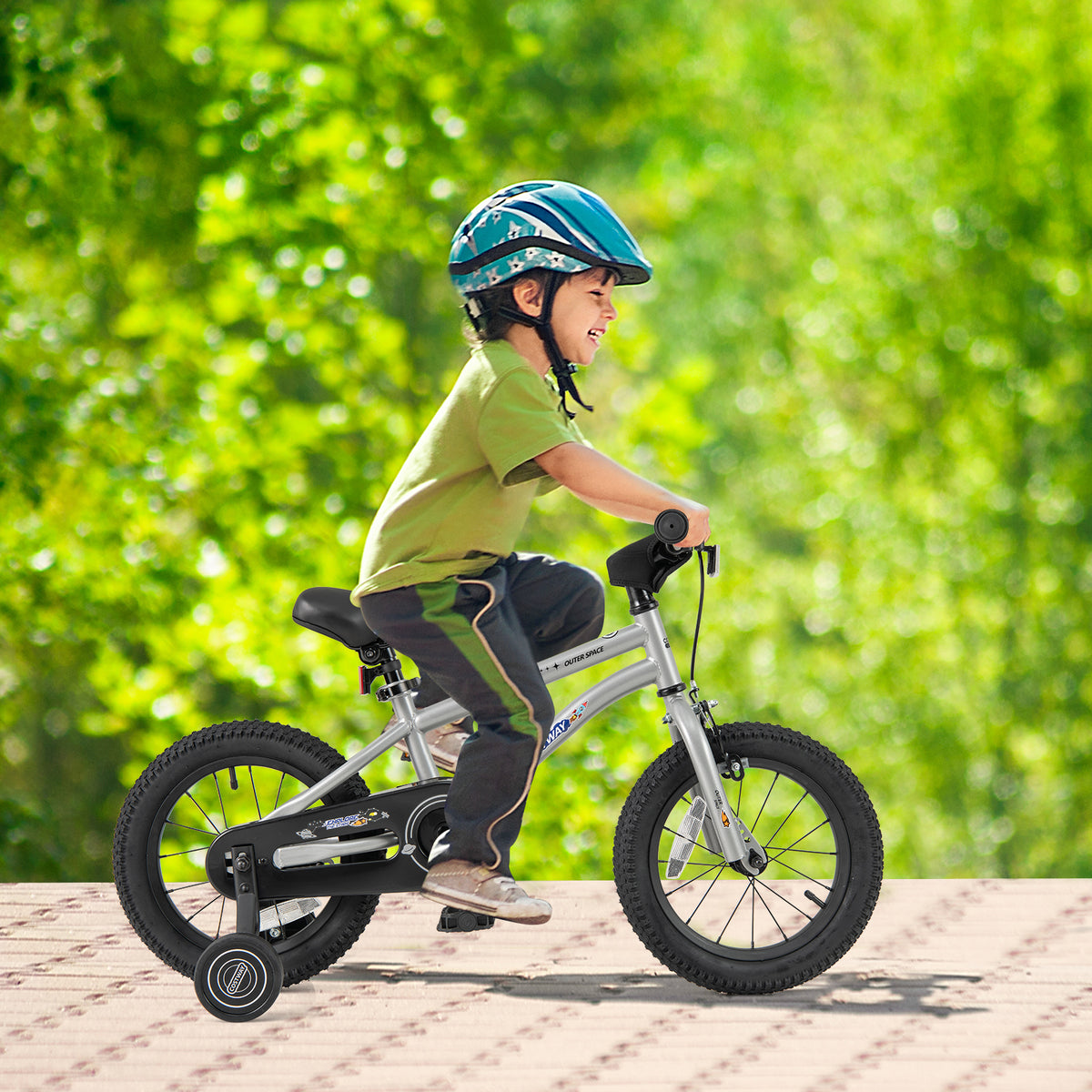 16" Kids Bike with Training Wheels, Adjustable Seat, Steel Frame-Kids Bike-DECOROLALA
