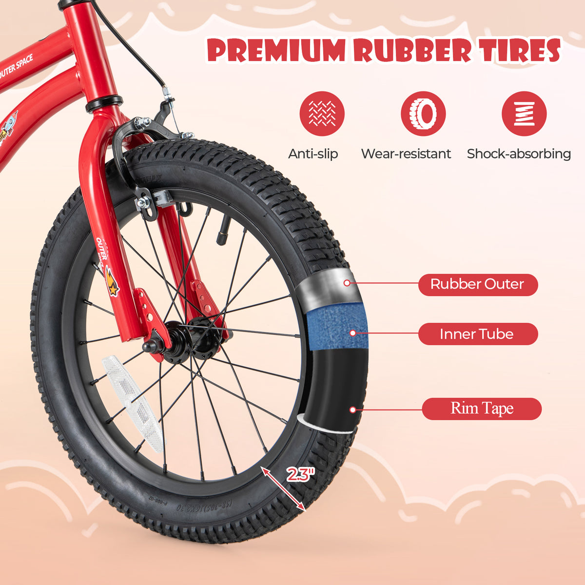 16" Kids Bike with Training Wheels, Handbrake, and Coaster Brake-Kids Bike-DECOROLALA