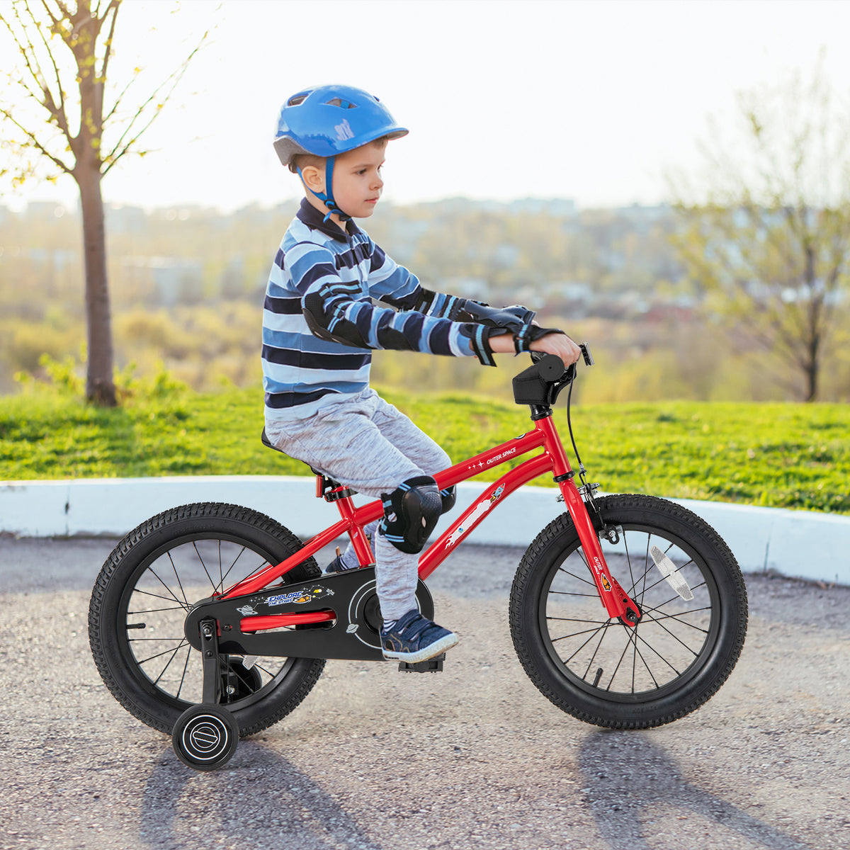 16" Kids Bike with Training Wheels, Handbrake, and Coaster Brake-Kids Bike-DECOROLALA