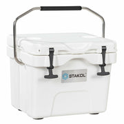 16 Quart 24-Can Capacity Portable Insulated Ice Cooler with 2 Cup Holders-White-Coolers-DECOROLALA