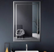 16" Rectangular Beveled Silver Mirror with Adjustable Hanging System-Migration_Mirrors-DECOROLALA