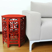 16" Red Wood End Tables-End-Side Tables-DECOROLALA