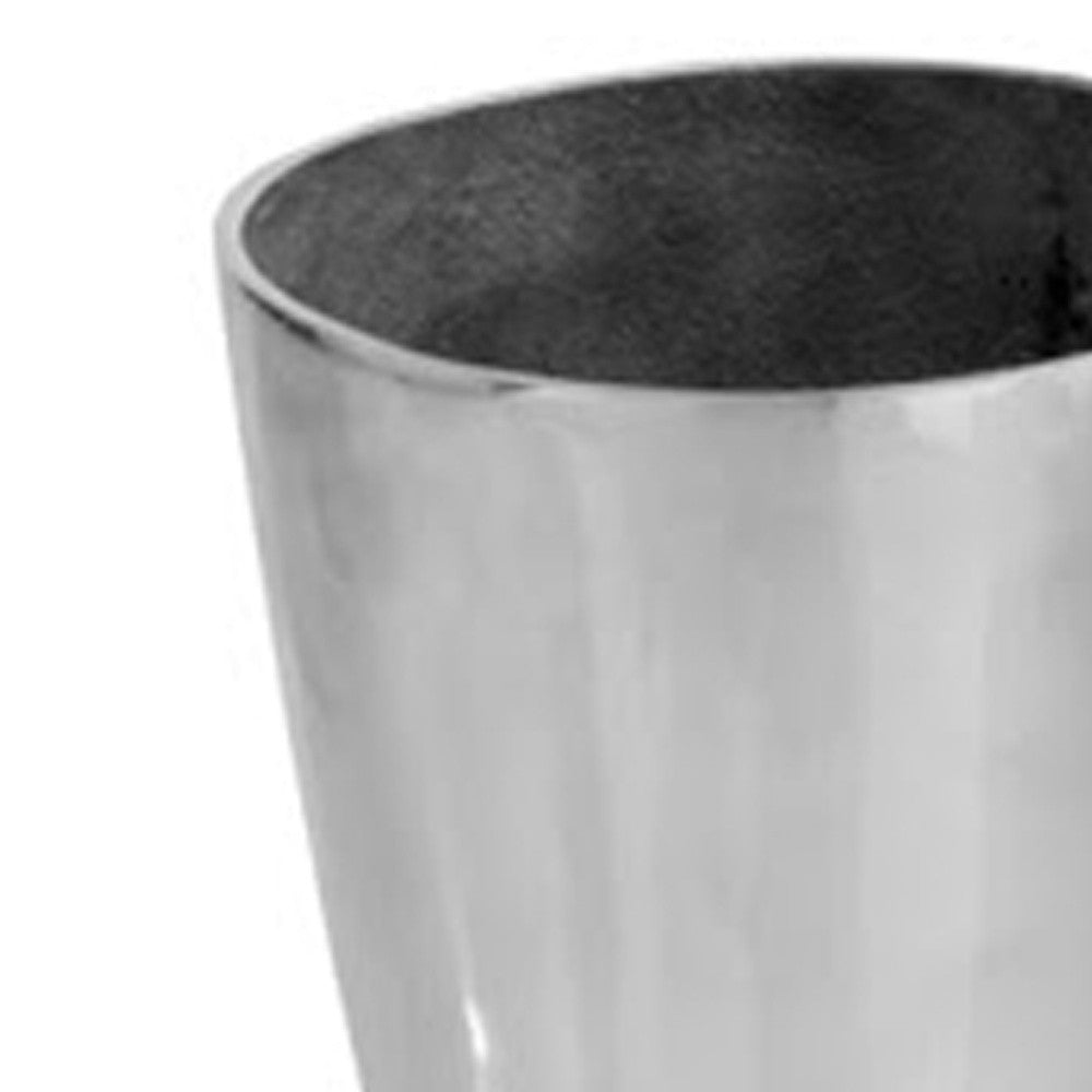 16" Silver Buffed Aluminum Firefighter Boot Umbrella Stand Sculpture-Sculptures-DECOROLALA