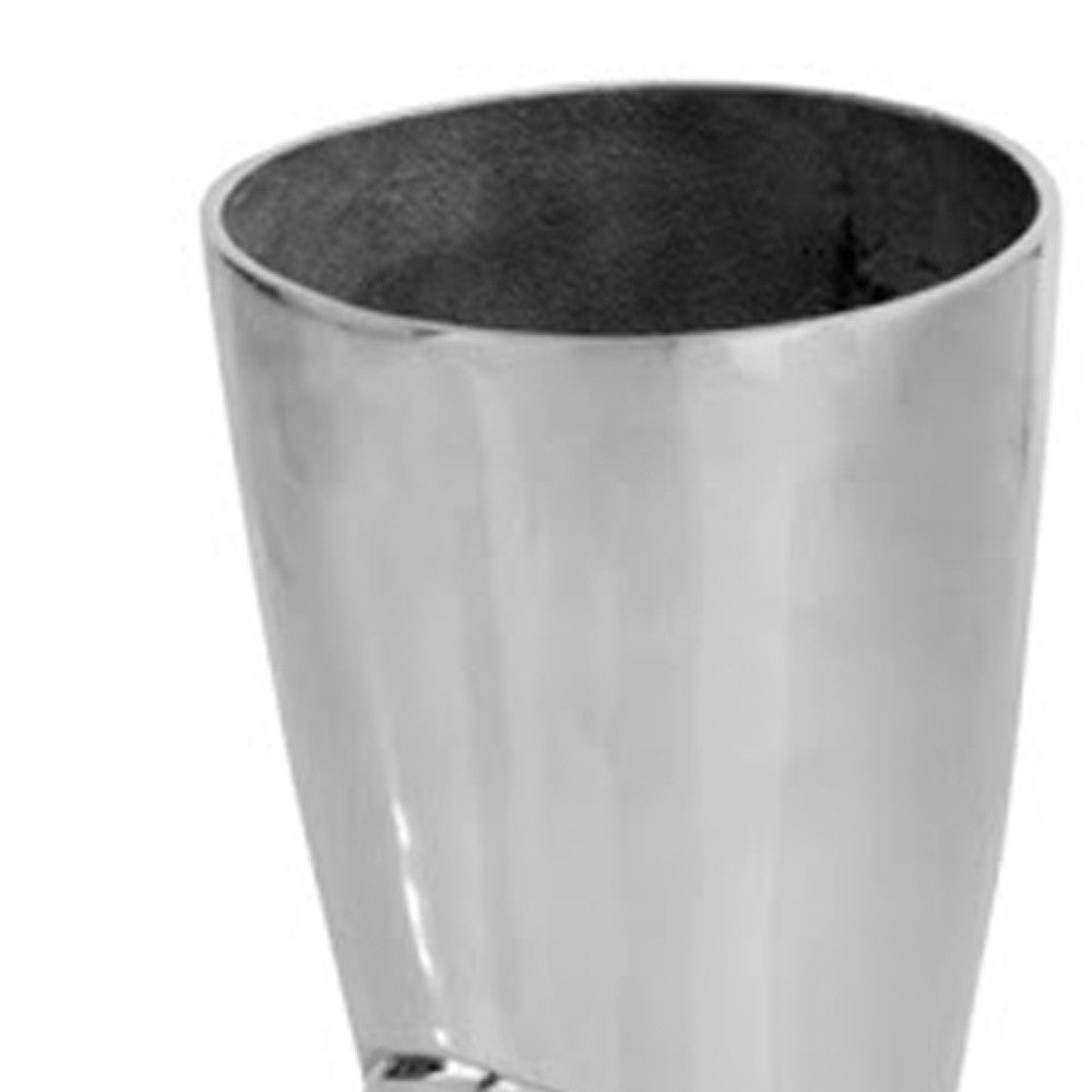 16" Silver Buffed Aluminum Firefighter Boot Umbrella Stand Sculpture-Sculptures-DECOROLALA