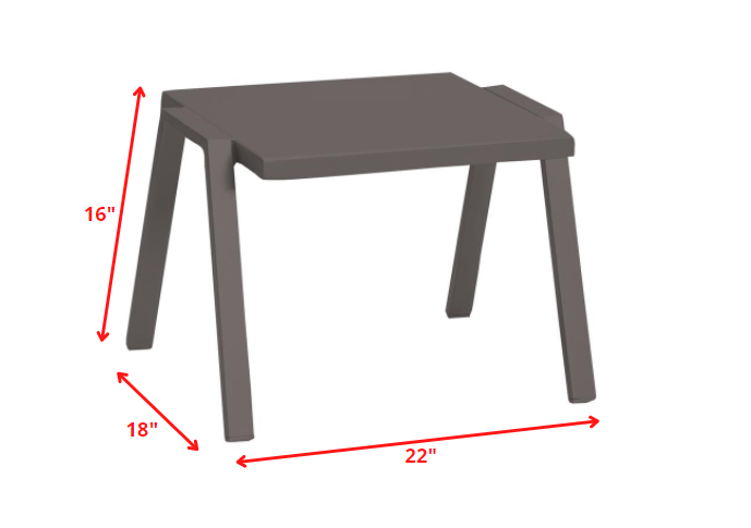 16" Taupe Aluminum End Table-End-Side Tables-DECOROLALA