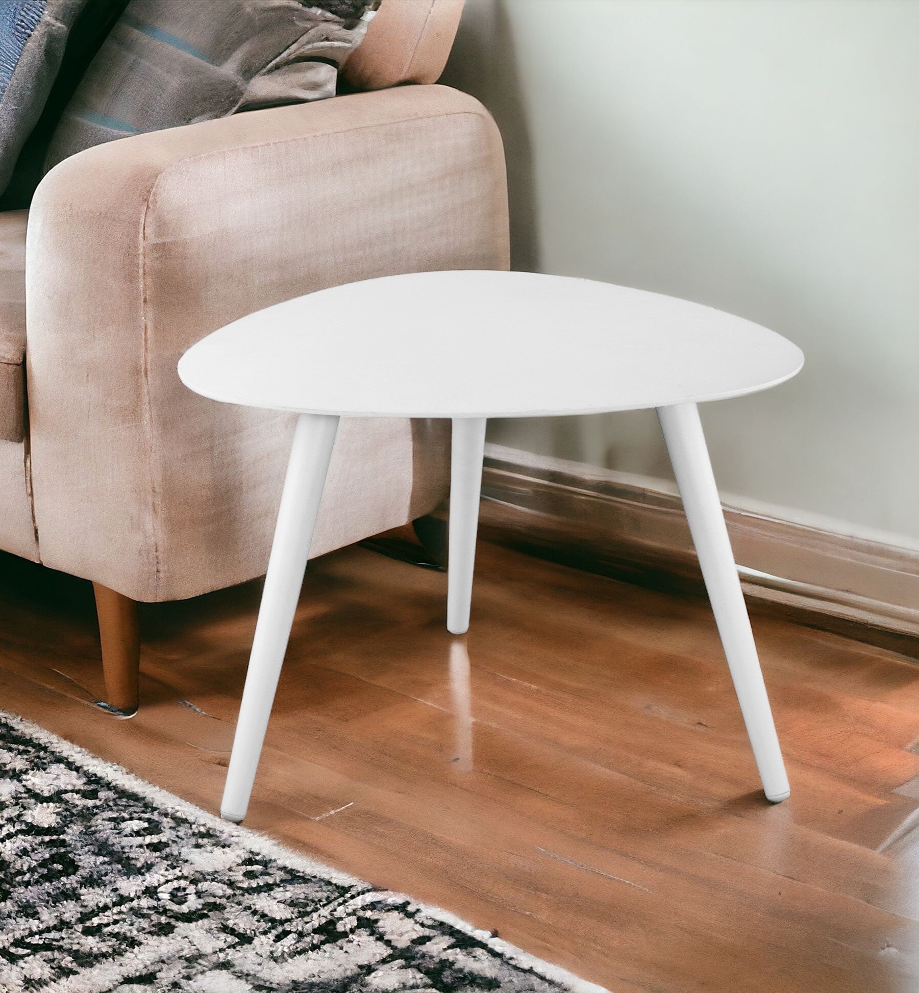 16" White Aluminum End Table-End-Side Tables-DECOROLALA