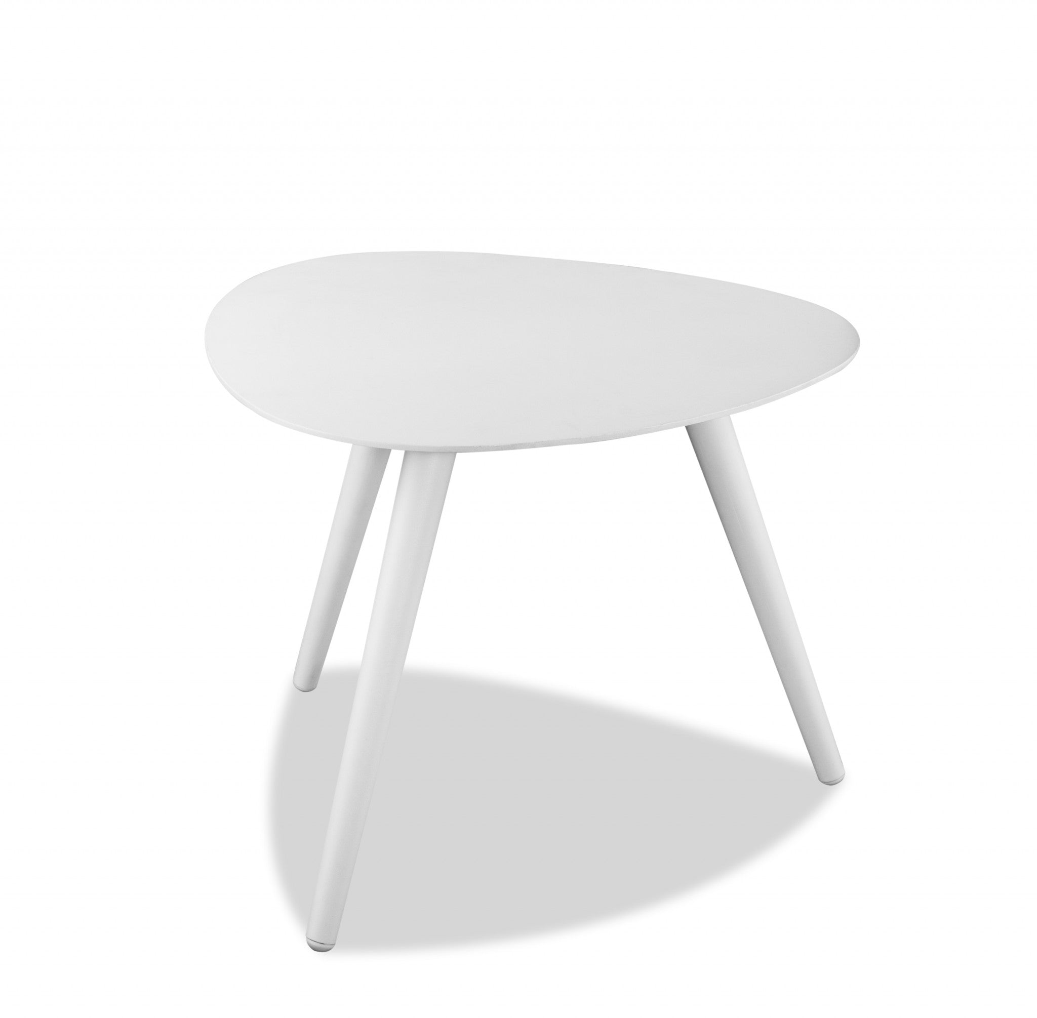 16" White Aluminum End Table-End-Side Tables-DECOROLALA
