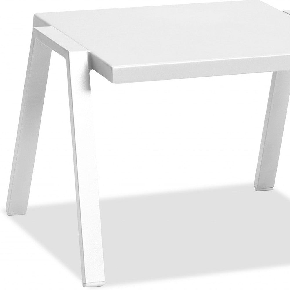 16" White Aluminum End Table-End-Side Tables-DECOROLALA