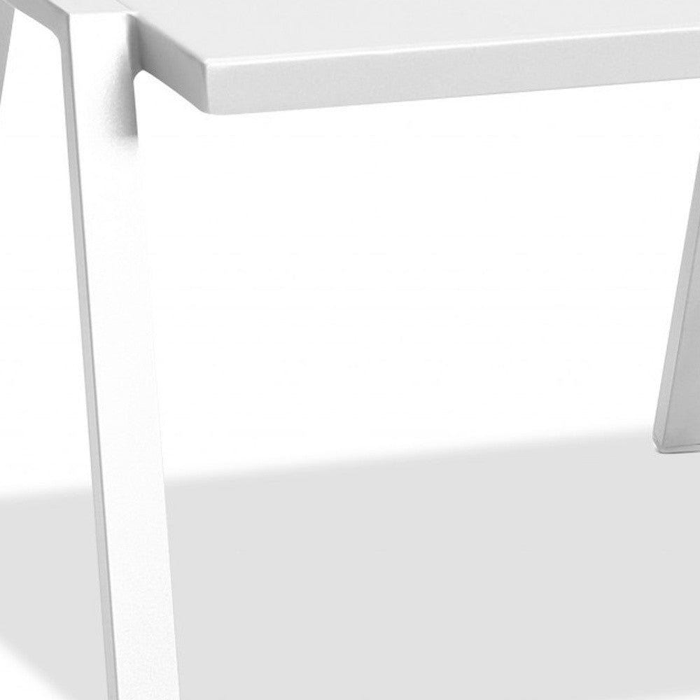 16" White Aluminum End Table-End-Side Tables-DECOROLALA