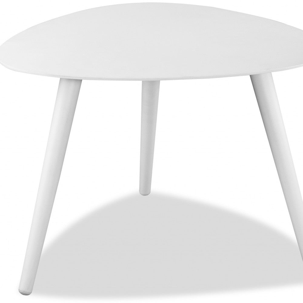 16" White Aluminum End Table-End-Side Tables-DECOROLALA