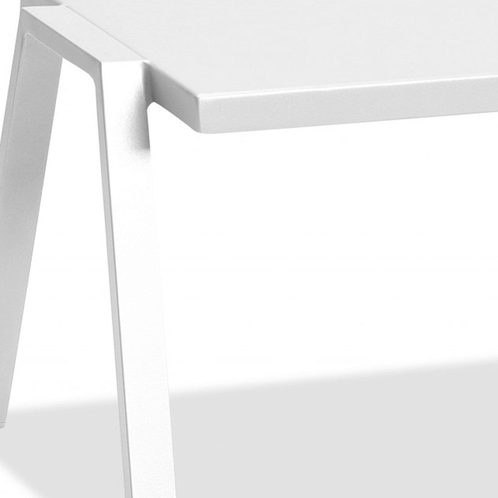 16" White Aluminum End Table-End-Side Tables-DECOROLALA