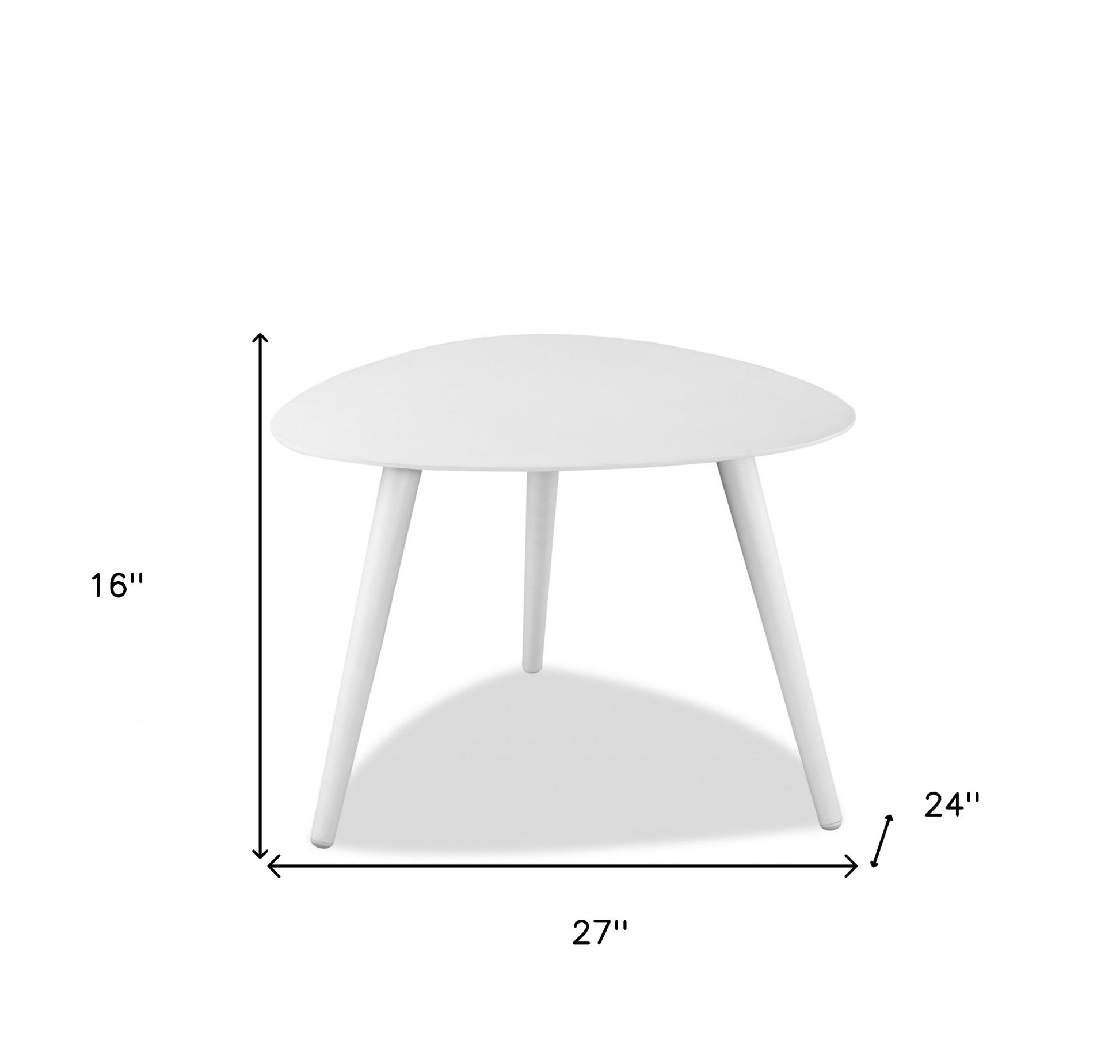 16" White Aluminum End Table-End-Side Tables-DECOROLALA