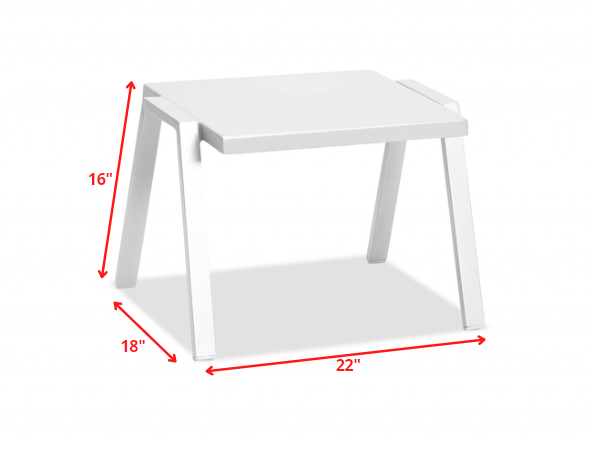 16" White Aluminum End Table-End-Side Tables-DECOROLALA