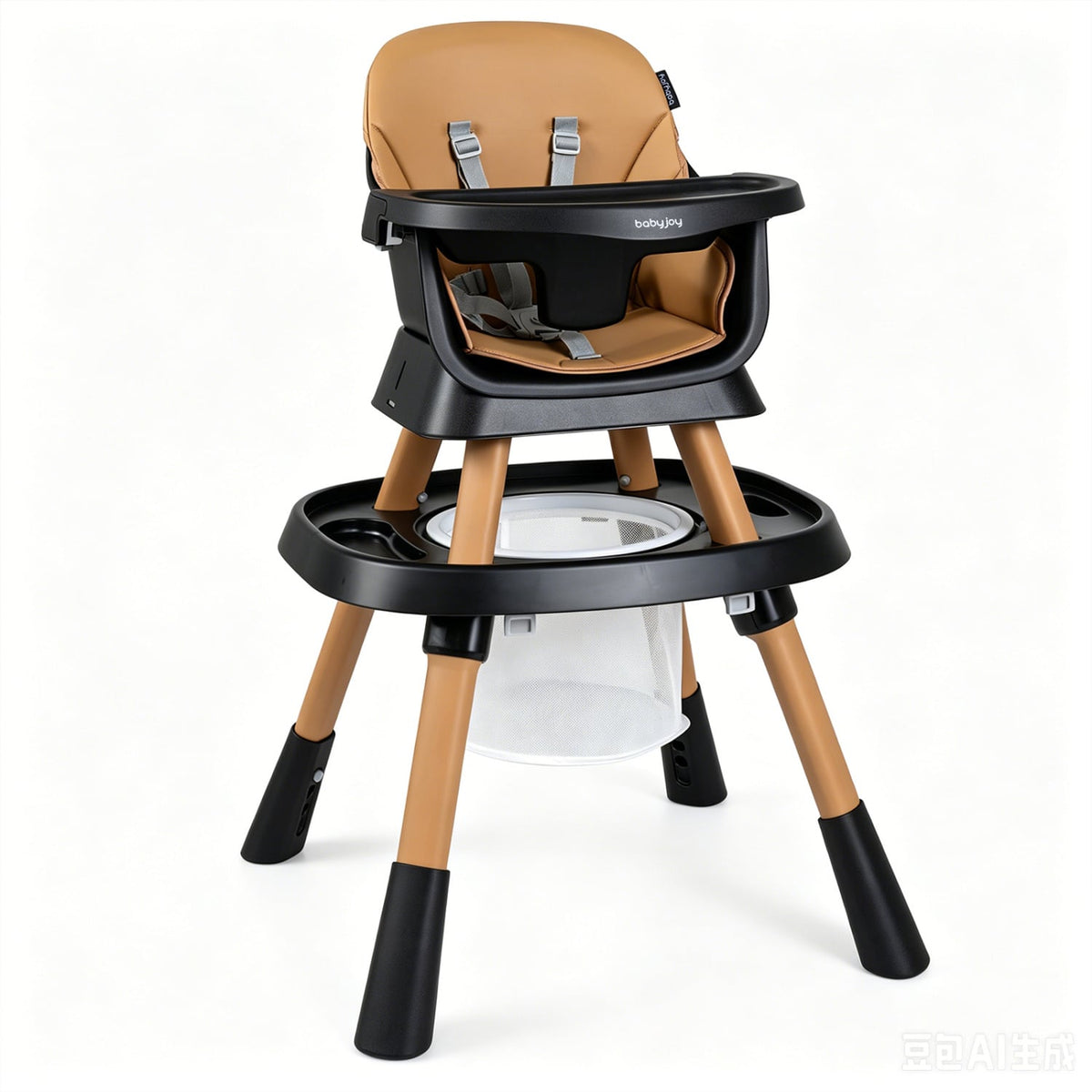 16-in-1 Baby High Chair with Activity Center and Booster Seat for Babies and Toddlers-Black-High Chairs-DECOROLALA