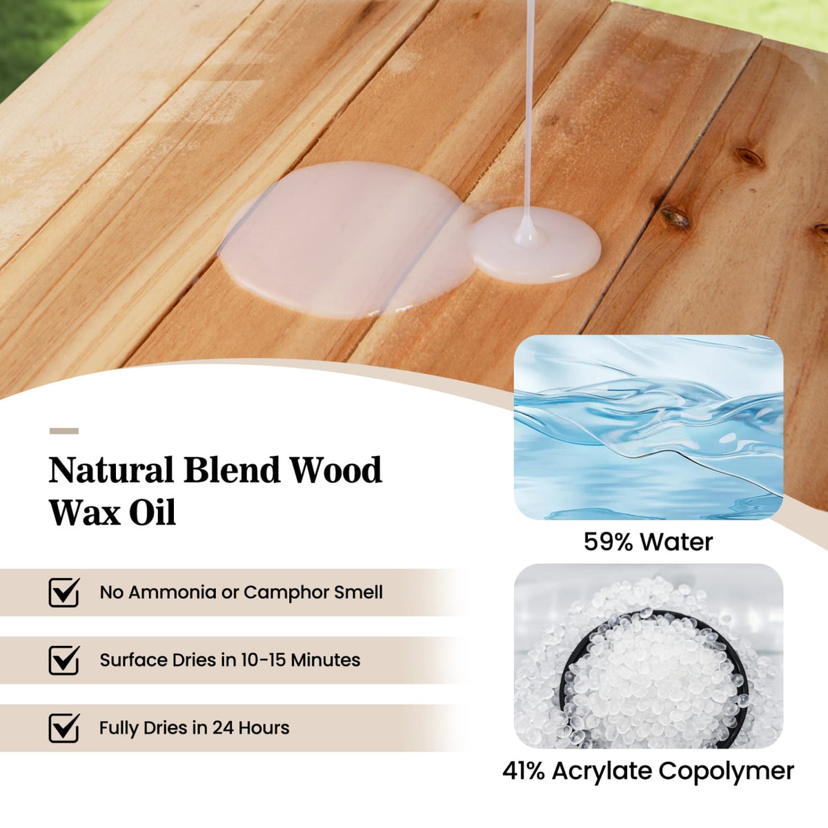 16 oz Wood Oil Cleaner and Brightener for Outdoor and Indoor Furniture Set of 2-Outdoor Furniture Accessories-DECOROLALA