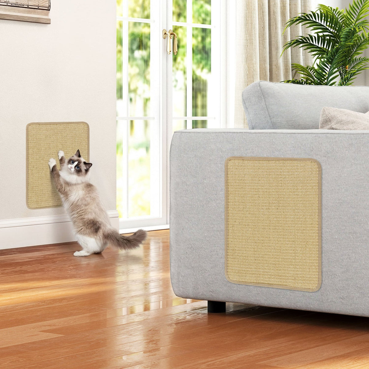 16 x 12 Inch 6-Piece Cat Scratcher Mat Set-Cat Trees & Scratchers-DECOROLALA