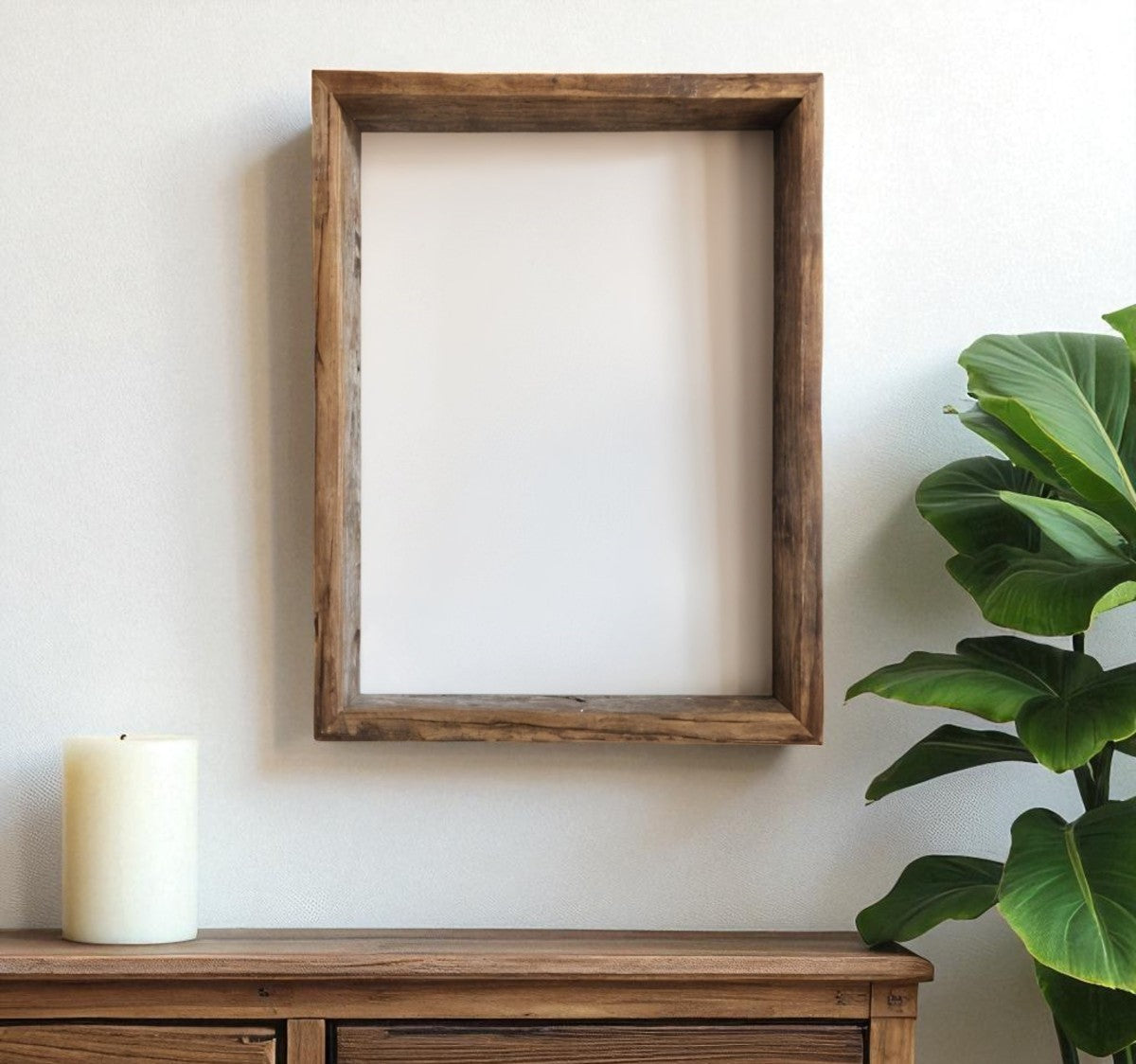 16" x 20" Gray Solid Wood Hanging Picture Frame-Picture Frames-DECOROLALA