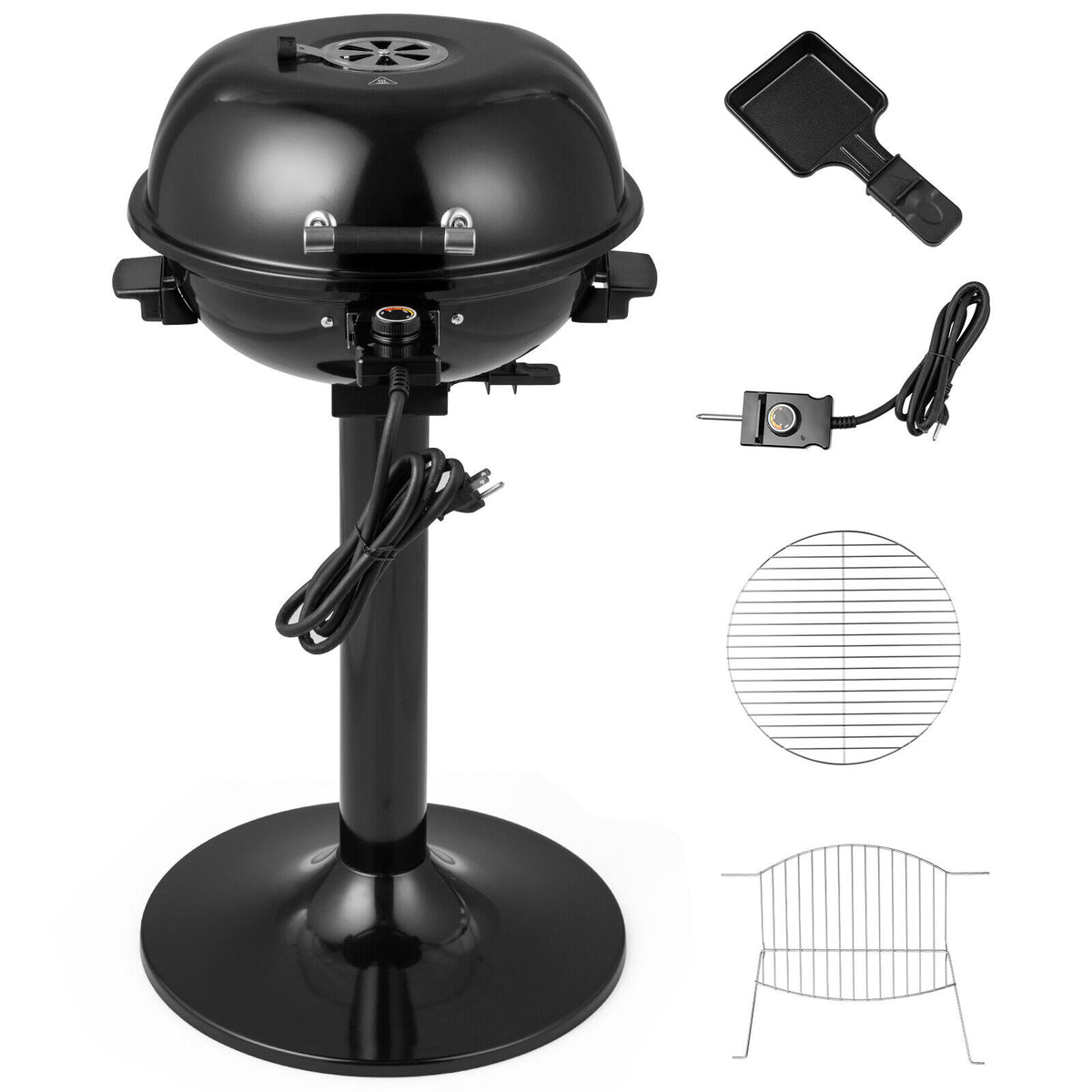 1600W Electric BBQ Grill with Removable Non-Stick Warming Rack-Outdoor Grills-DECOROLALA