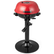 1600W Electric BBQ Grill with Removable Non-Stick Warming Rack-Red-Outdoor Grills-DECOROLALA