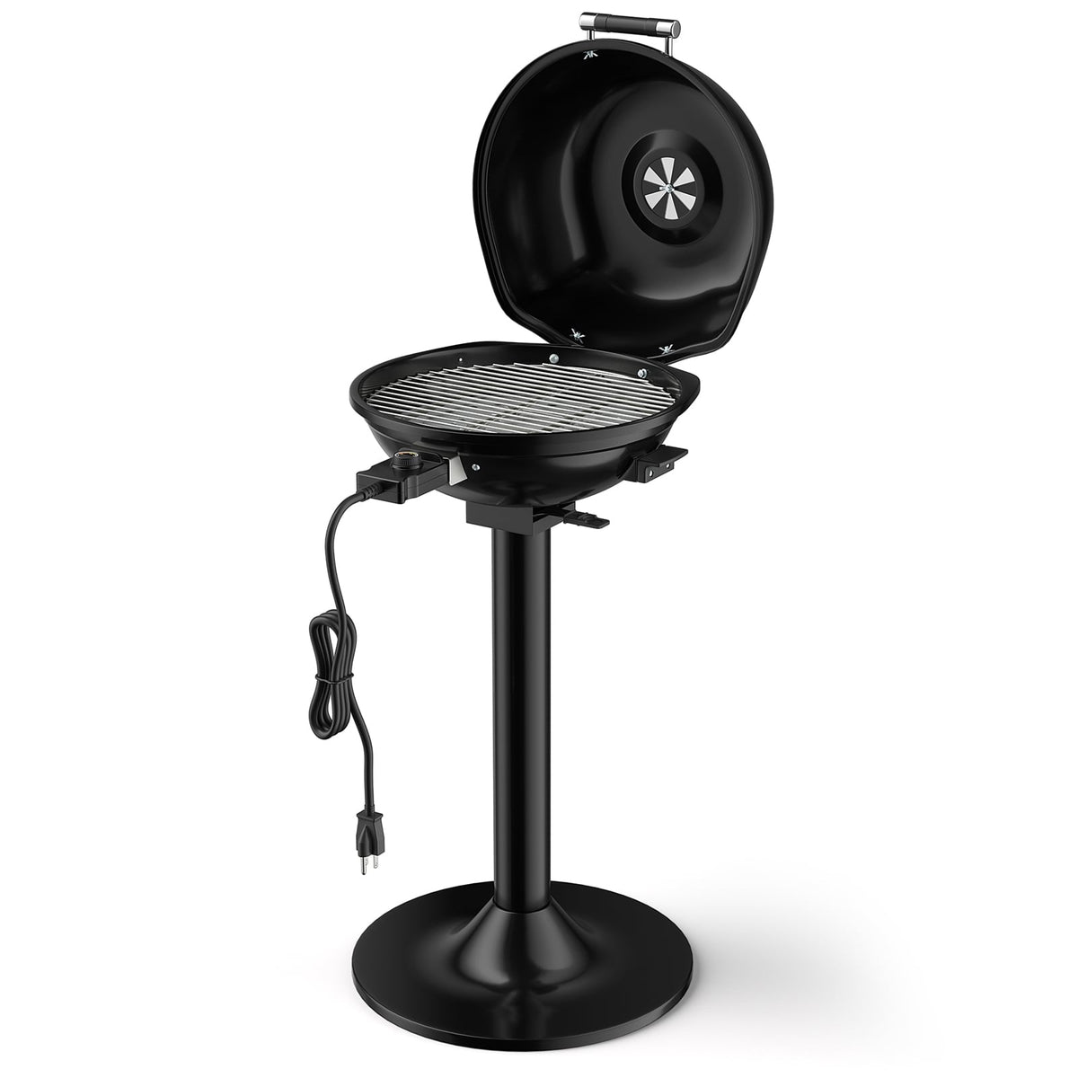 1600W Portable Electric BBQ Grill with Removable Non-Stick Rack-Black-Outdoor Grills-DECOROLALA
