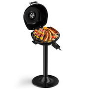1600W Portable Electric BBQ Grill with Removable Non-Stick Rack-Black-Outdoor Grills-DECOROLALA