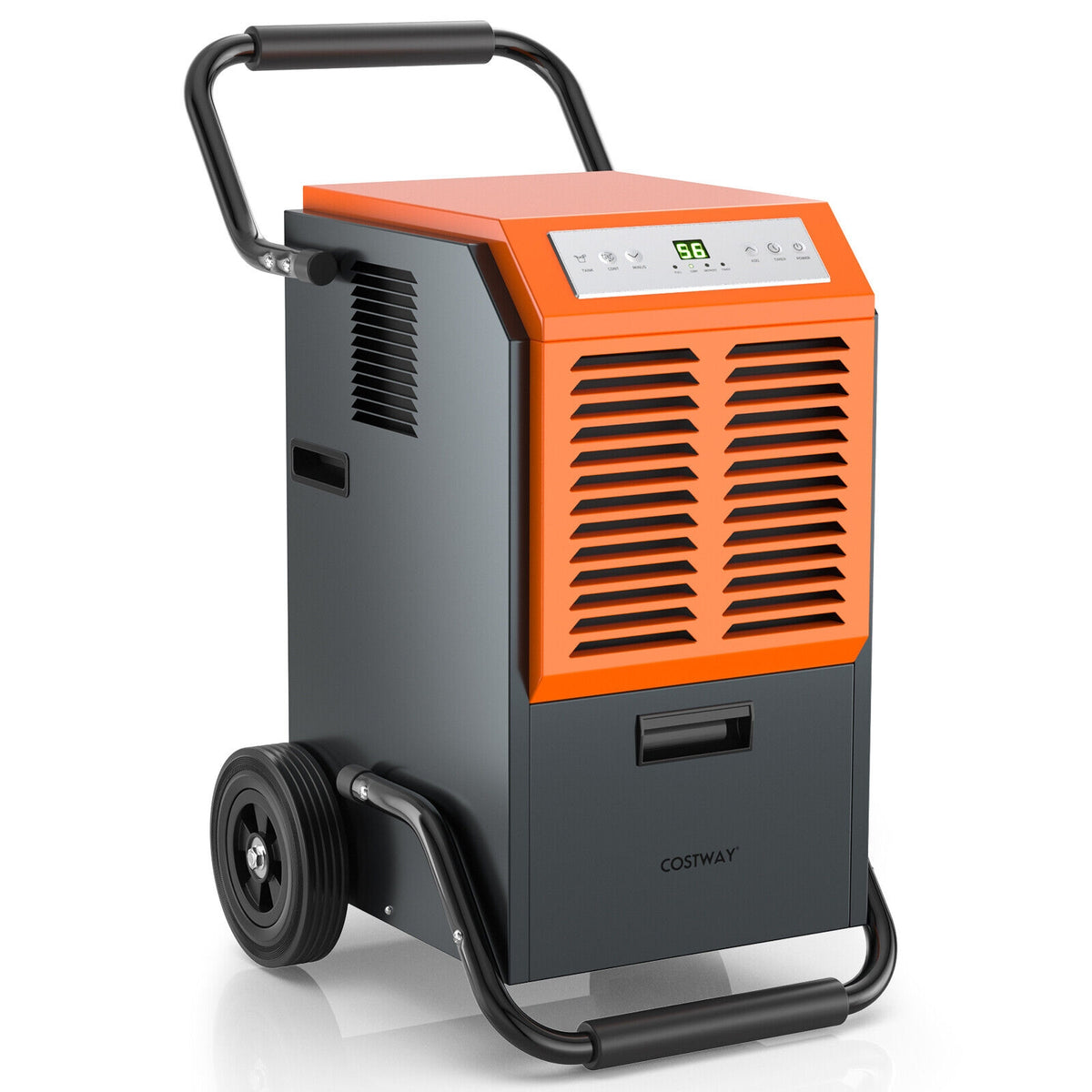 163 Pints Commercial Dehumidifier with Drain Hose and 24H Timer-Gray-Dehumidifiers-DECOROLALA