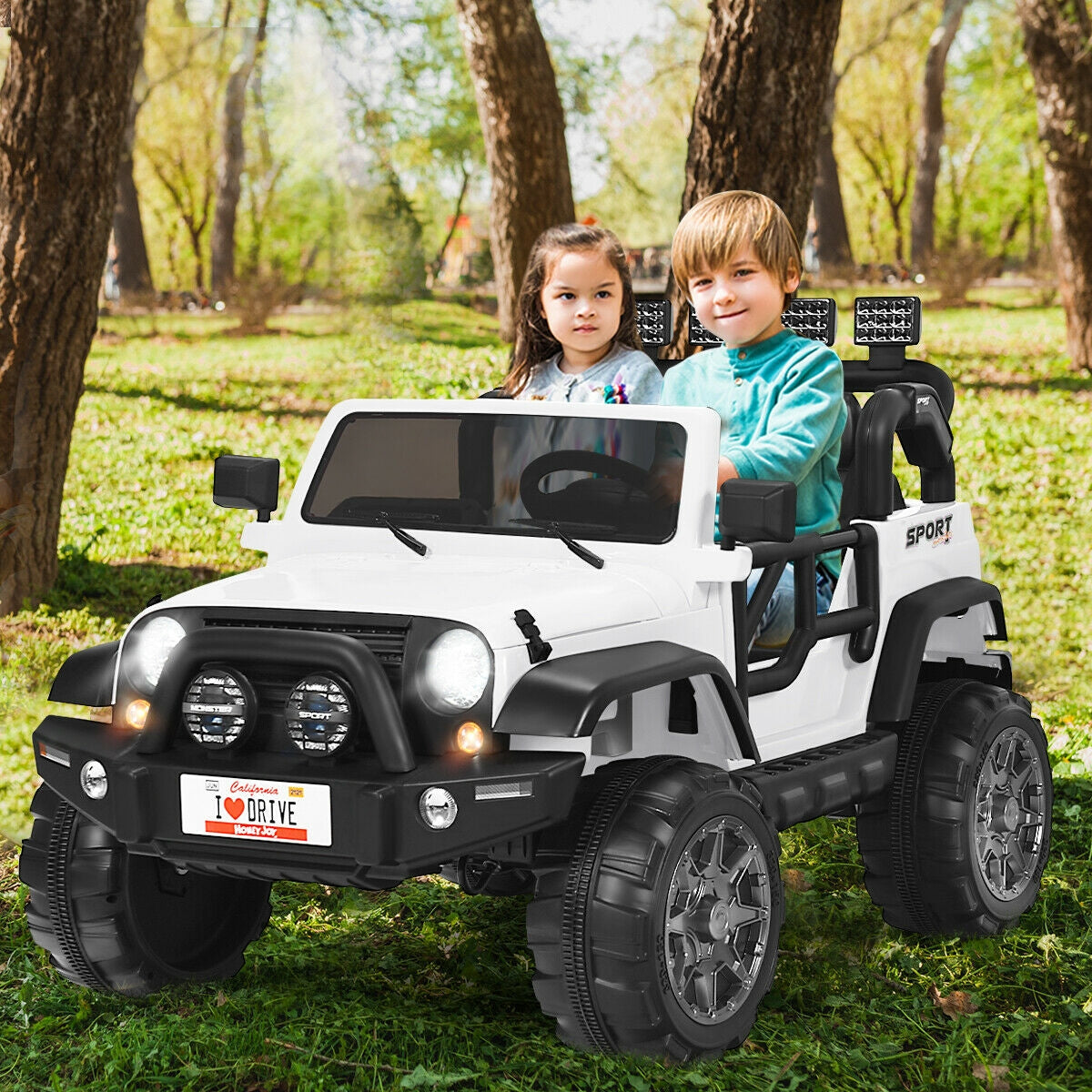 12V 2-Seater Ride on Car Truck with Remote Control and Storage Room