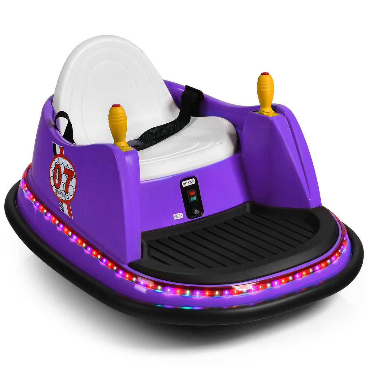 12V Electric Kids Ride On Bumper Car with Flashing Lights for Toddlers