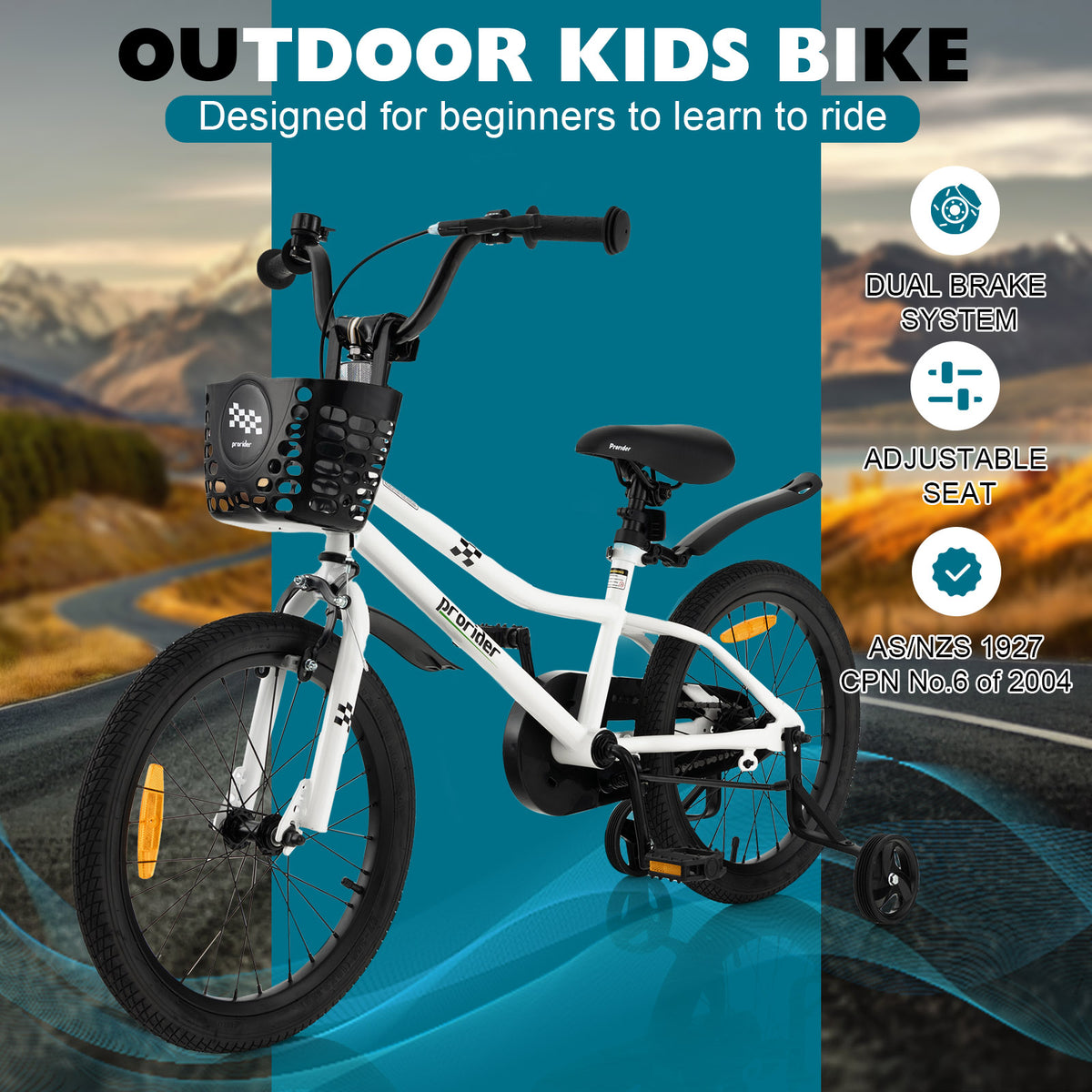 18 Feet Kids Bike with Removable Training Wheels