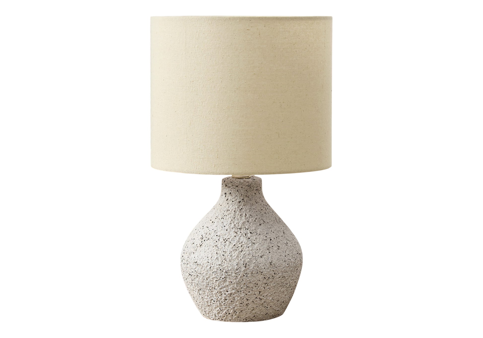 16"H Beige Resin Table Lamp with Linen Shade-Lighting-DECOROLALA
