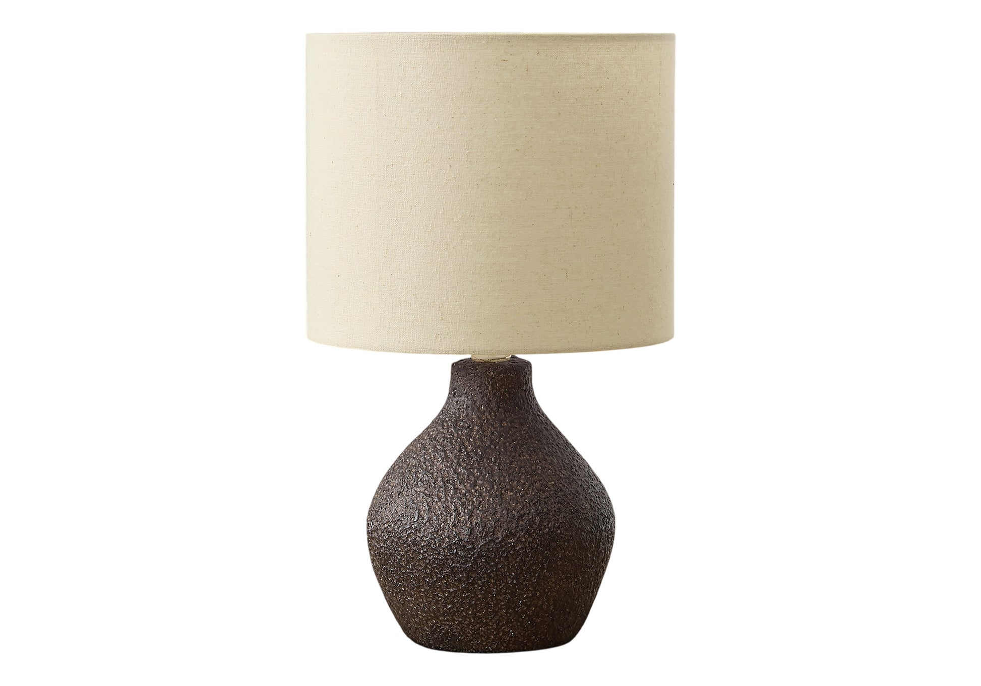 16"H Beige Resin Table Lamp with Linen Shade-Lighting-DECOROLALA