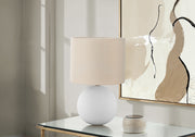 16"H Ceramic Globe Table Lamp, Cream-Lighting-DECOROLALA