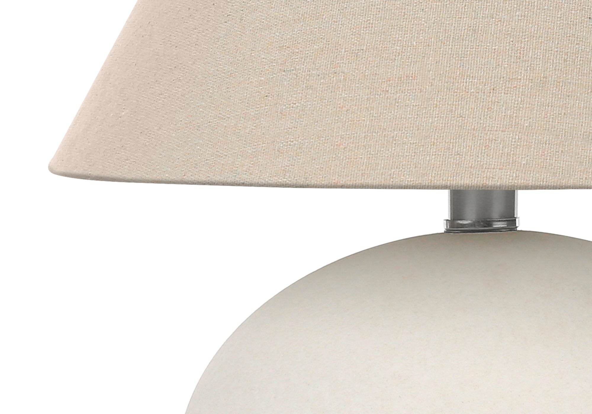 16"H Globe Table Lamp, Cream Ceramic Base with Beige Shade-Lighting-DECOROLALA