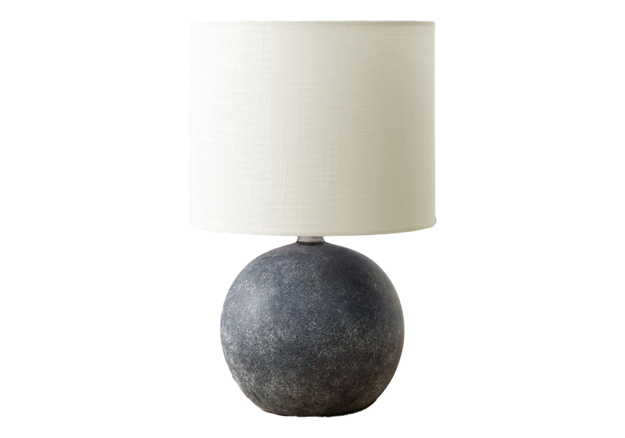16"H Grey Concrete Table Lamp with Ivory Shade-Lighting-DECOROLALA