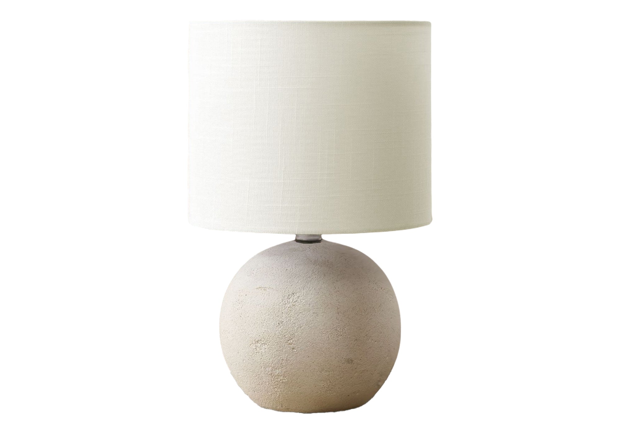 16"H Grey Concrete Table Lamp with Ivory Shade-Lighting-DECOROLALA