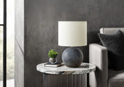 16"H Grey Concrete Table Lamp with Ivory Shade-Lighting-DECOROLALA