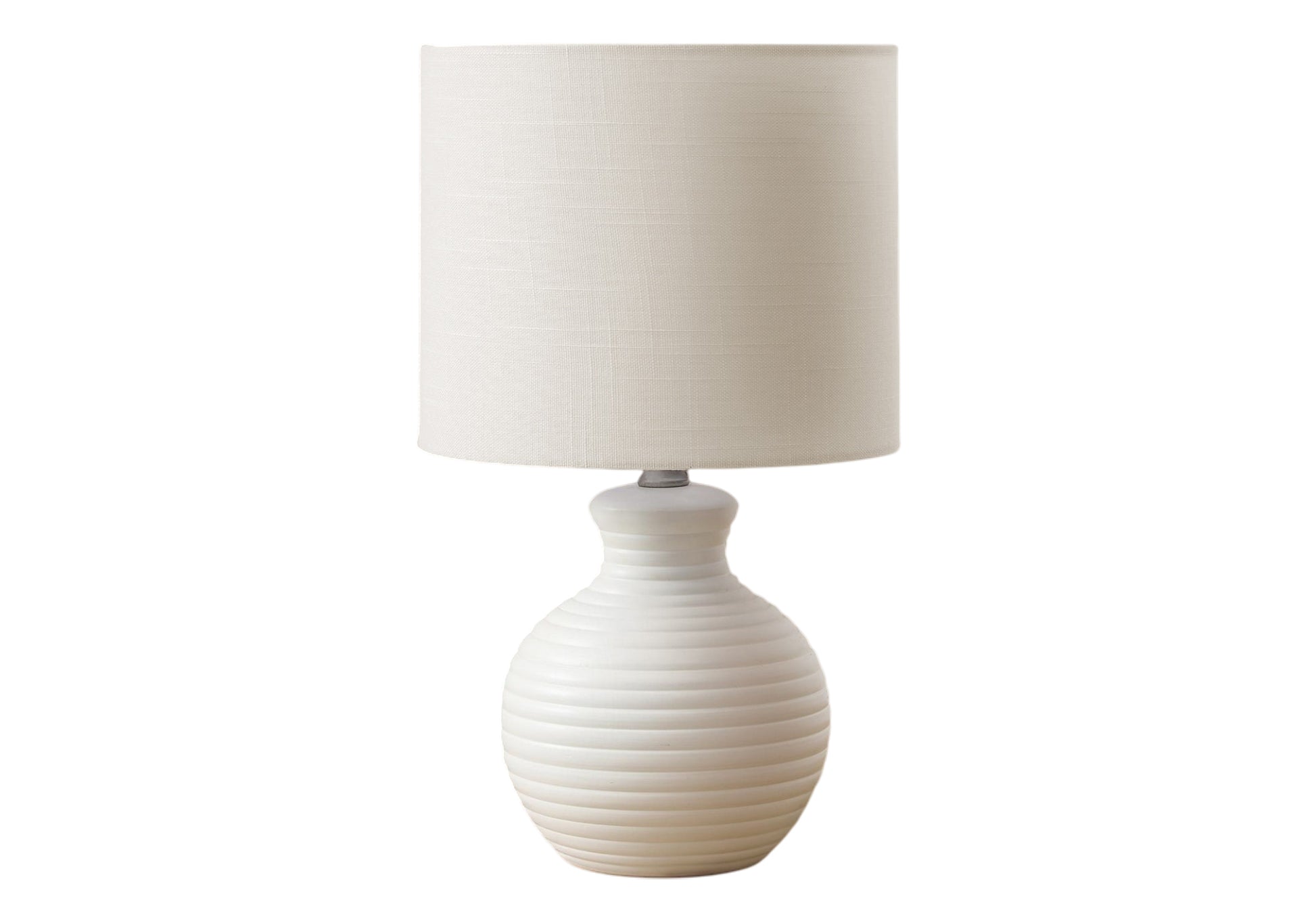 16"H White Resin Table Lamp with Ivory Shade-Lighting-DECOROLALA