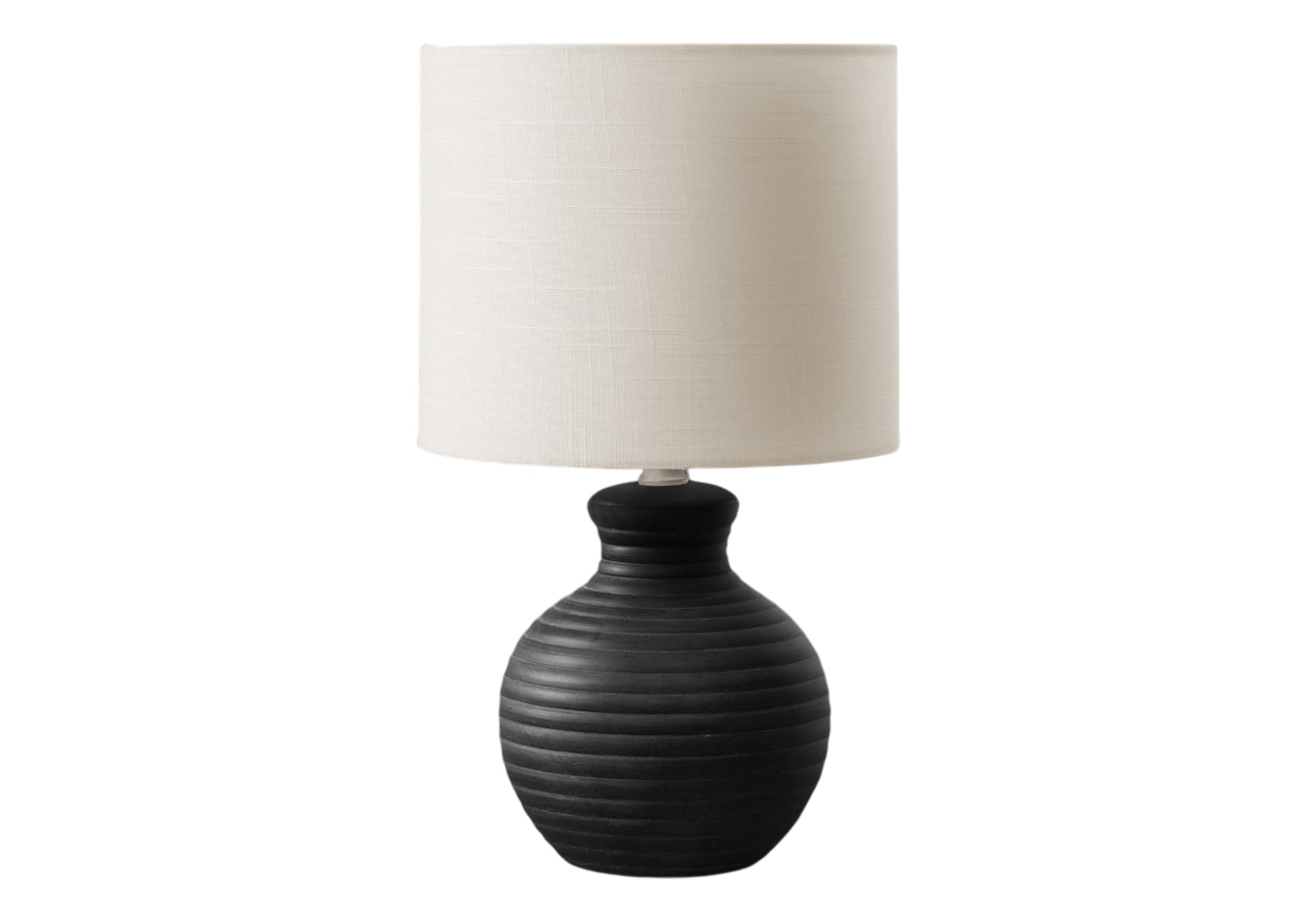 16"H White Resin Table Lamp with Ivory Shade-Lighting-DECOROLALA